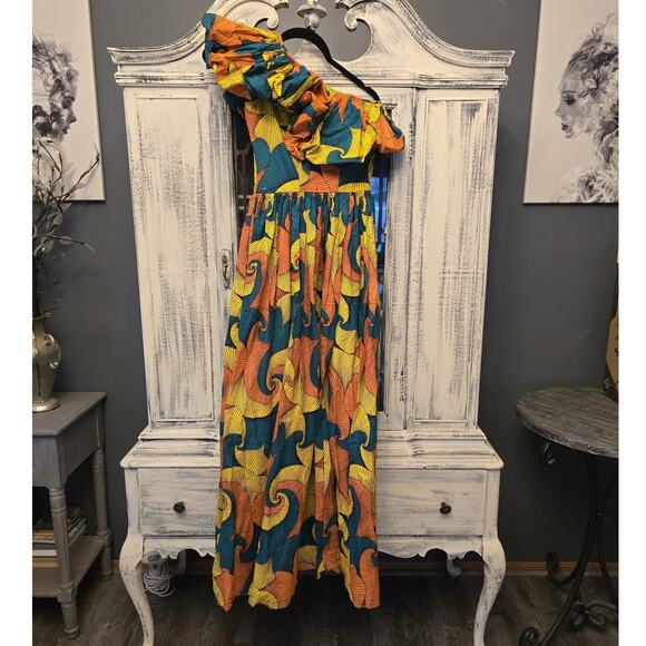 NWT SIKA Printed One-Shoulder Ruffle Dress - Size 00 - Picture 4 of 4